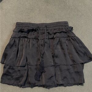 Vintage Mini Black Skirt with Ruffles